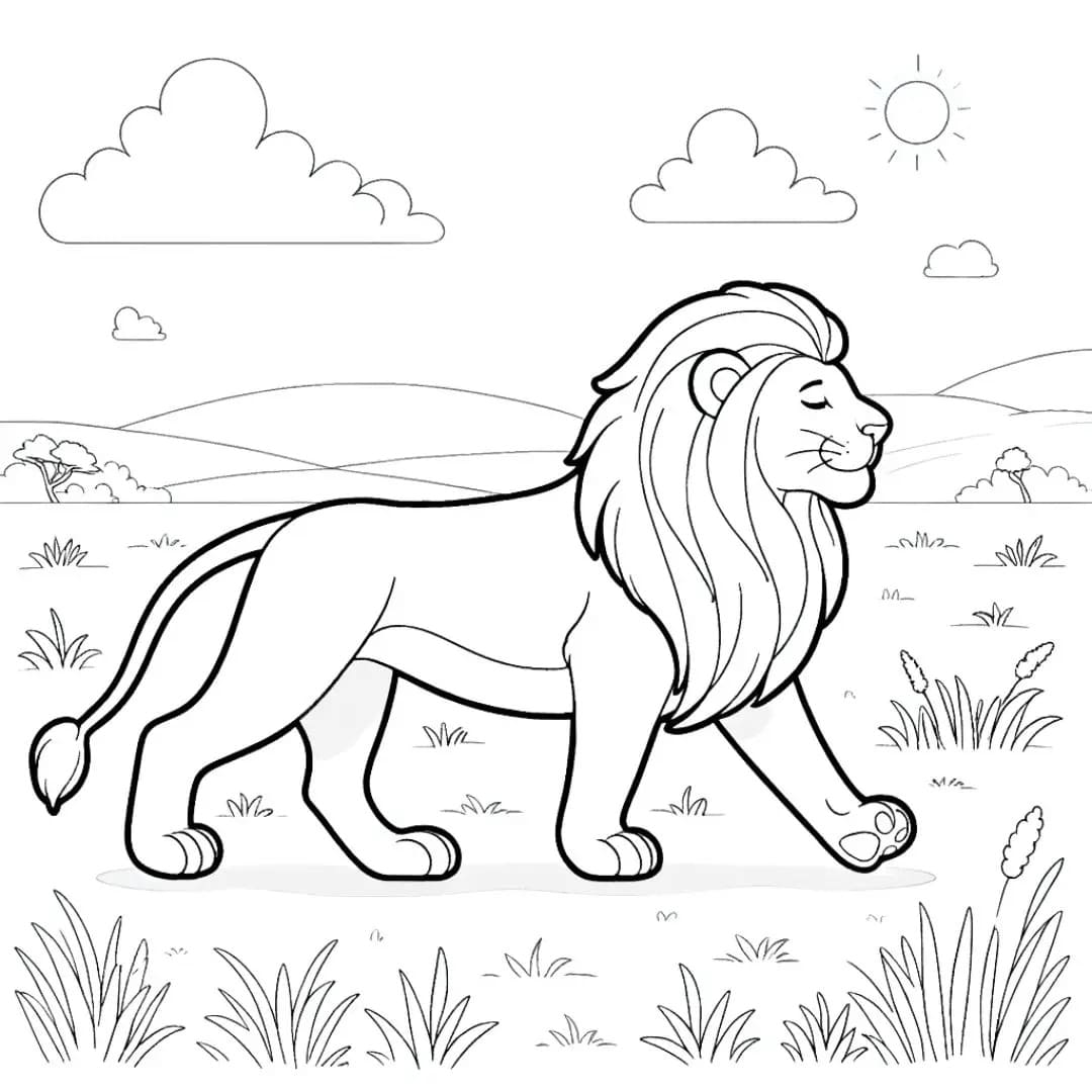 Lion Pour Enfants coloring page