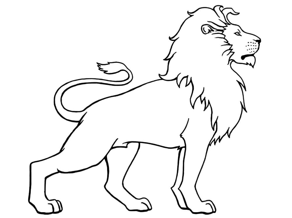 Lion Puissant coloring page