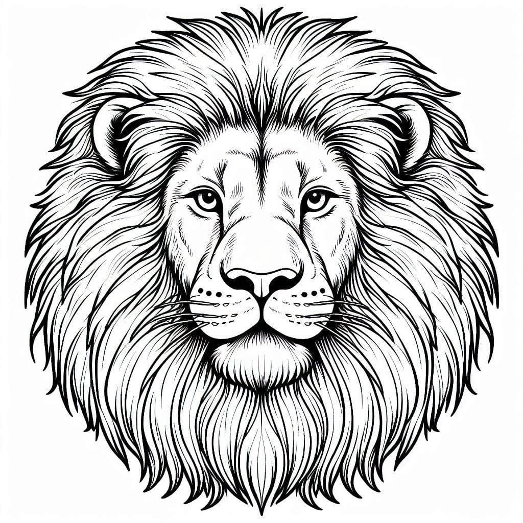 Coloriage Lion Réaliste