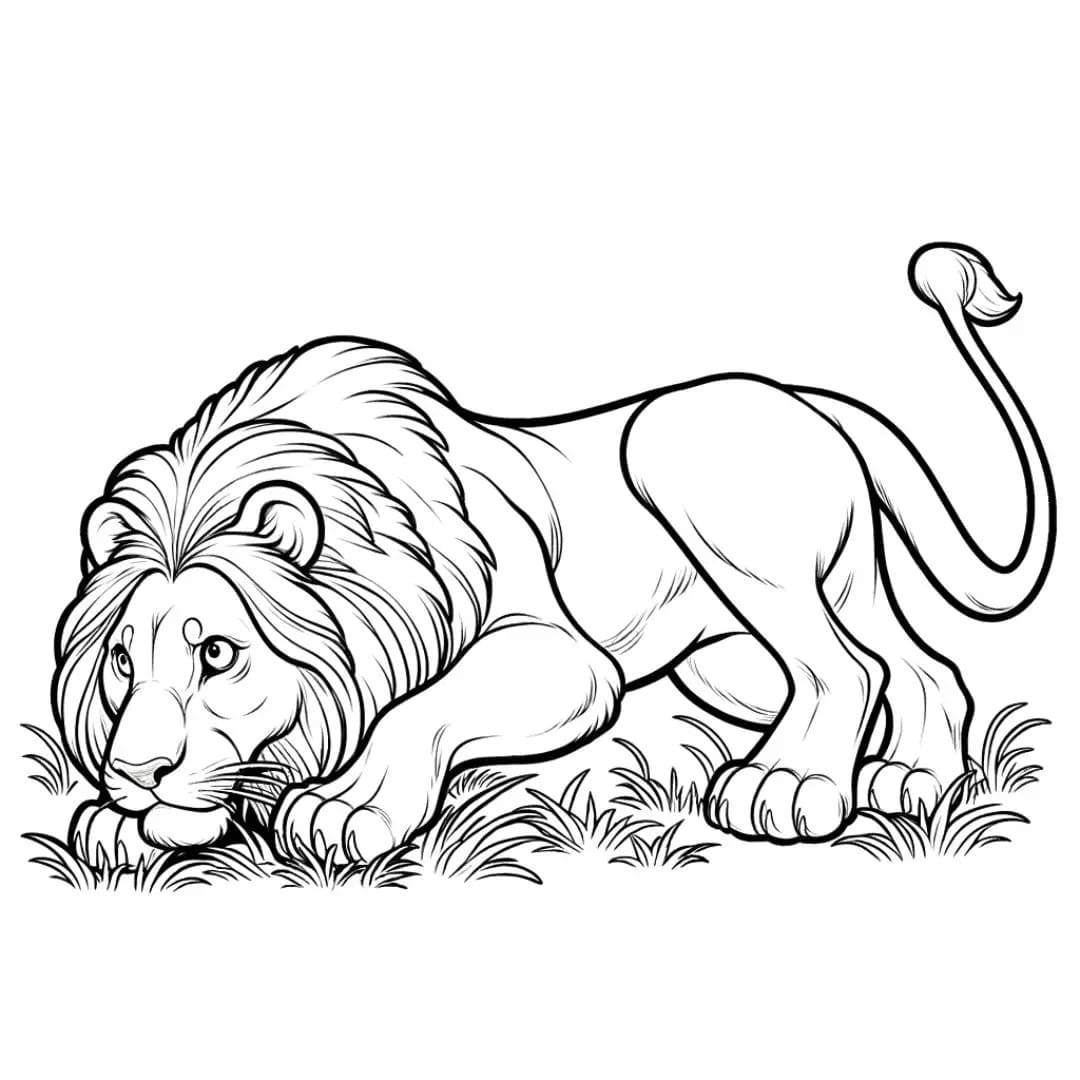 Lion Sournois coloring page