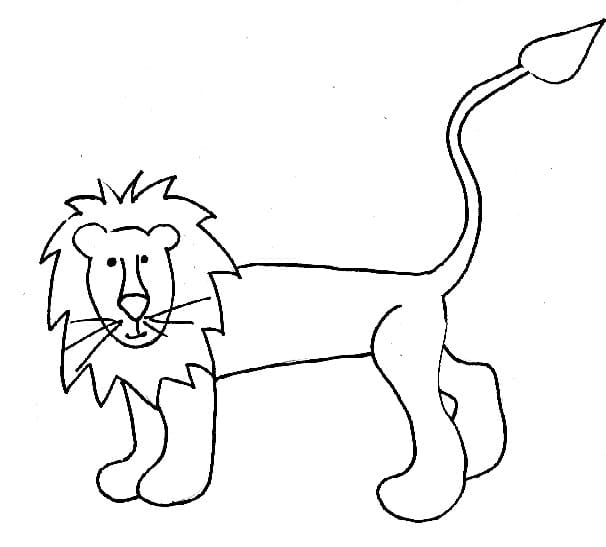 Coloriage Lion Tout Simple