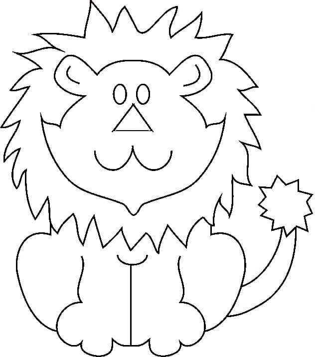 Lion Très Facile coloring page