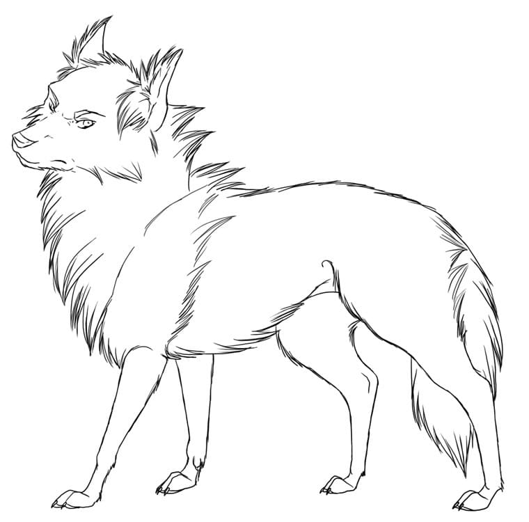 Loup Fier coloring page