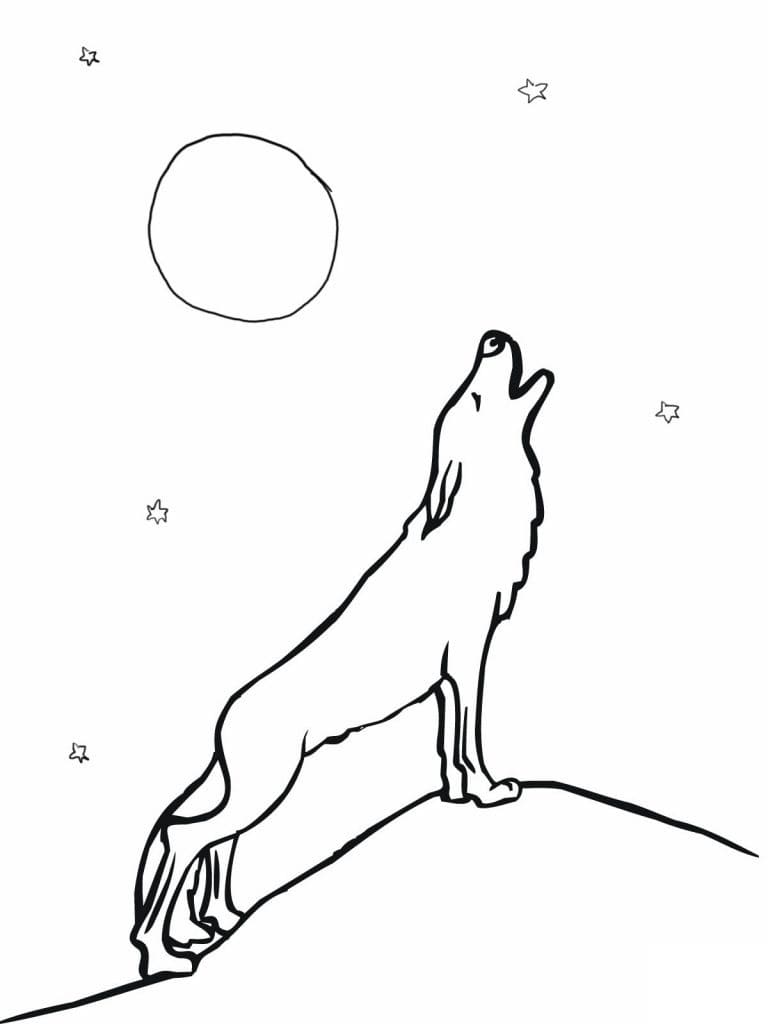 Loup Hurlant coloring page