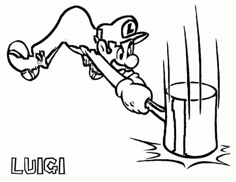 Luigi avec Marteau coloring page