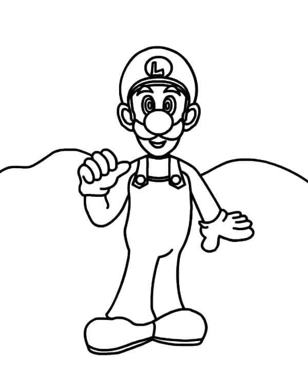Coloriage Luigi du Jeu Vidéo