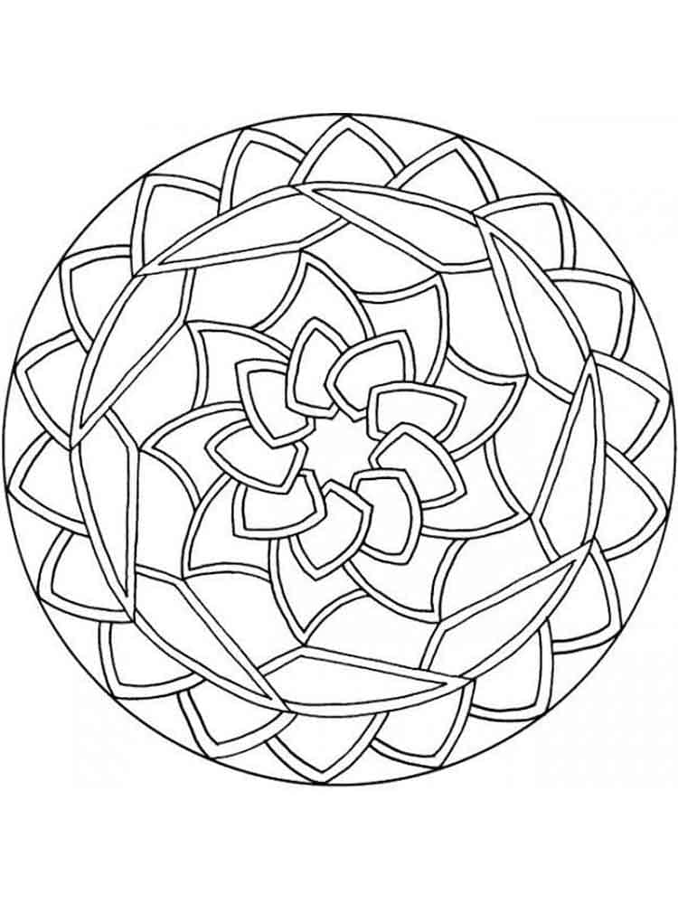 Mandala Abstrait Simple coloring page