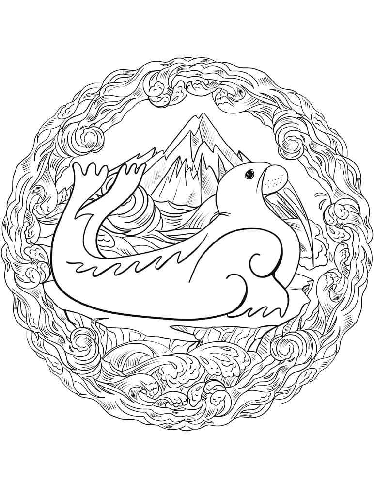 Mandala Animaux Tortue coloring page
