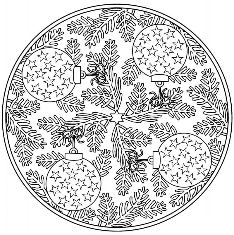 Mandala de Noël Gratuit coloring page