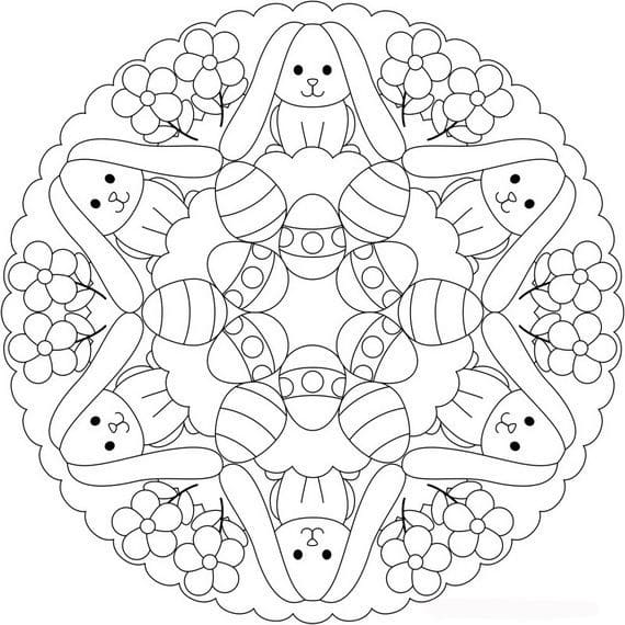 Coloriage Mandala de Pâques 1