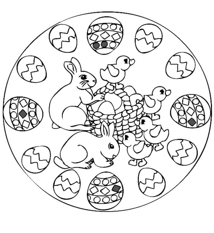Mandala de Pâques 3 coloring page