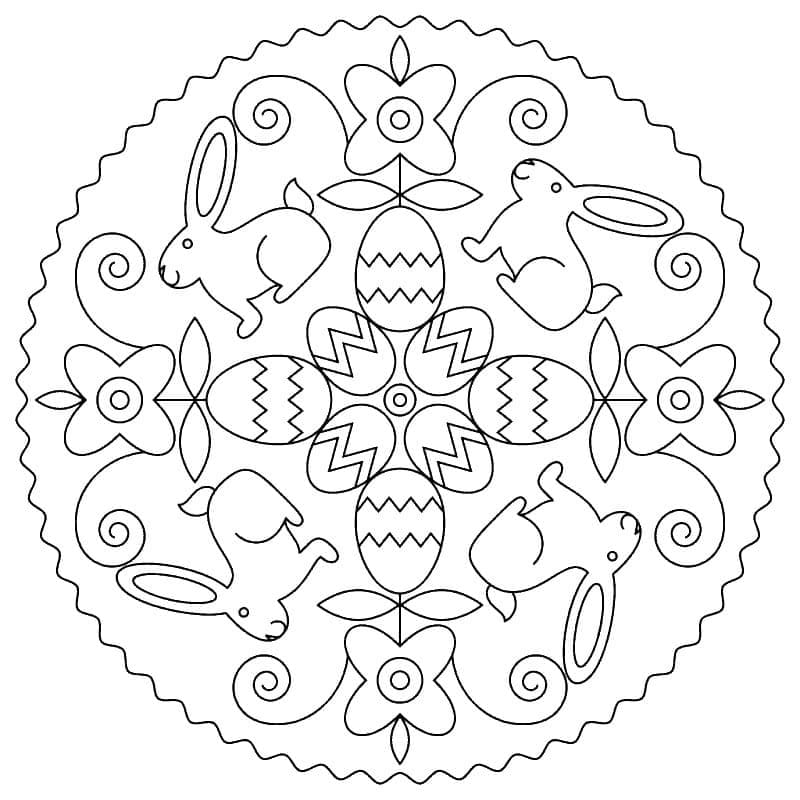 Coloriage Mandala de Pâques 4