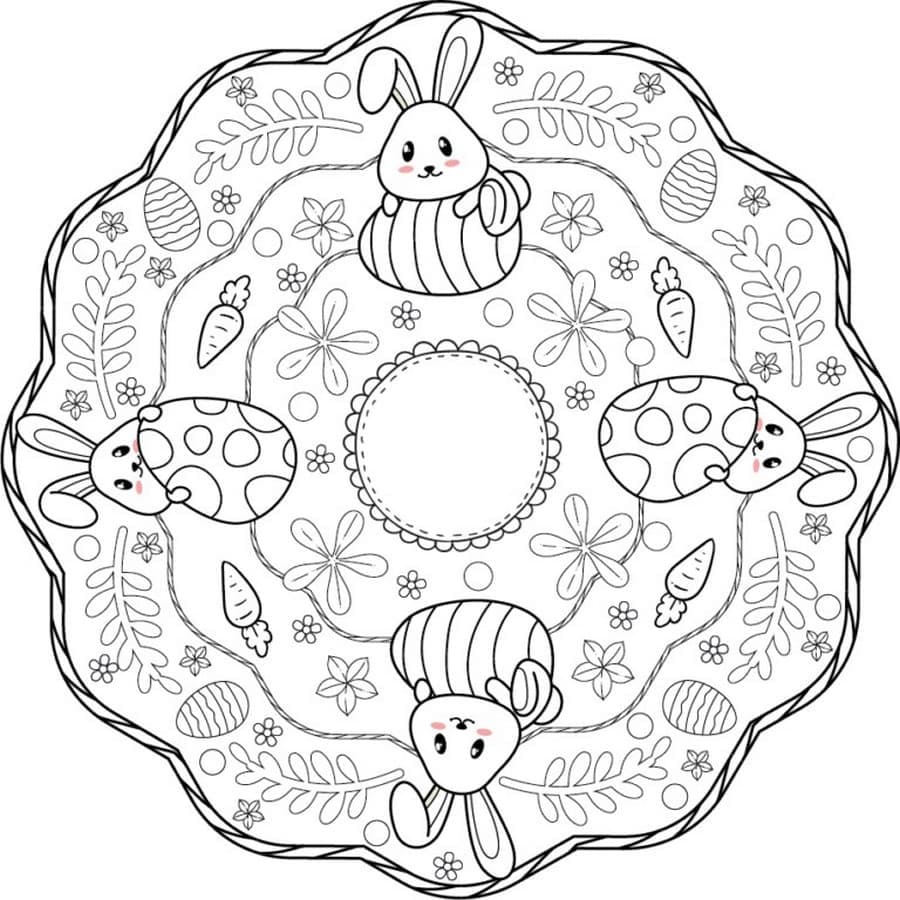Mandala de Pâques 7 coloring page