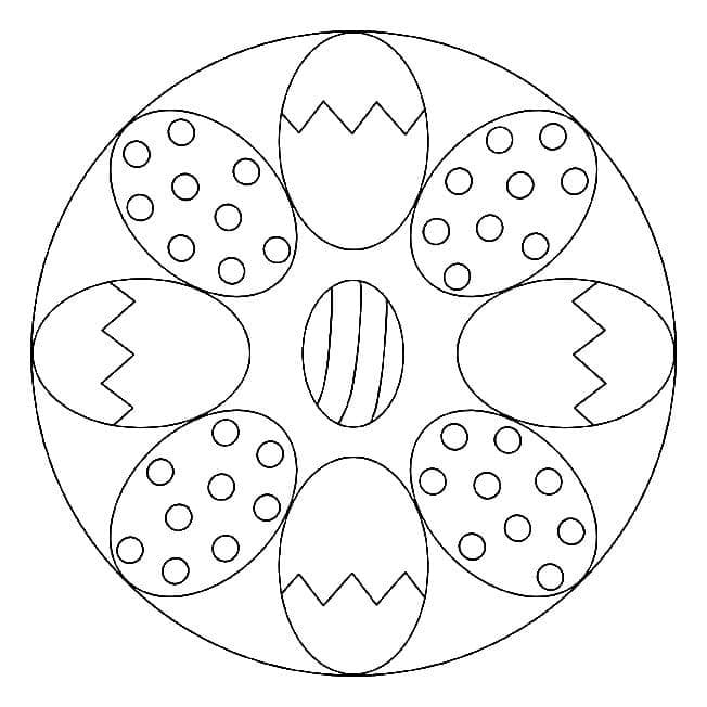 Mandala de Pâques avec Des Oeufs coloring page