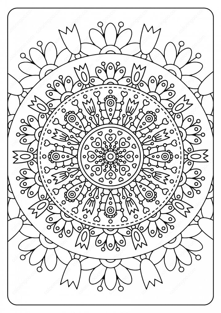 Coloriage Mandala de Printemps Pour Les Adultes