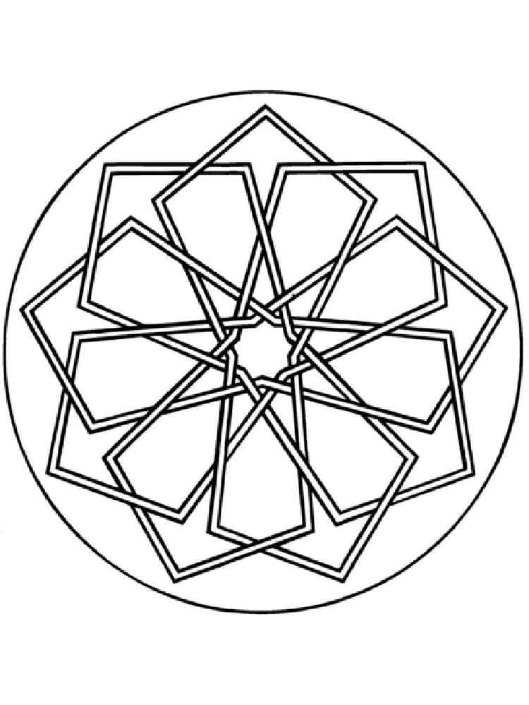 Mandala Géométrique Simple coloring page