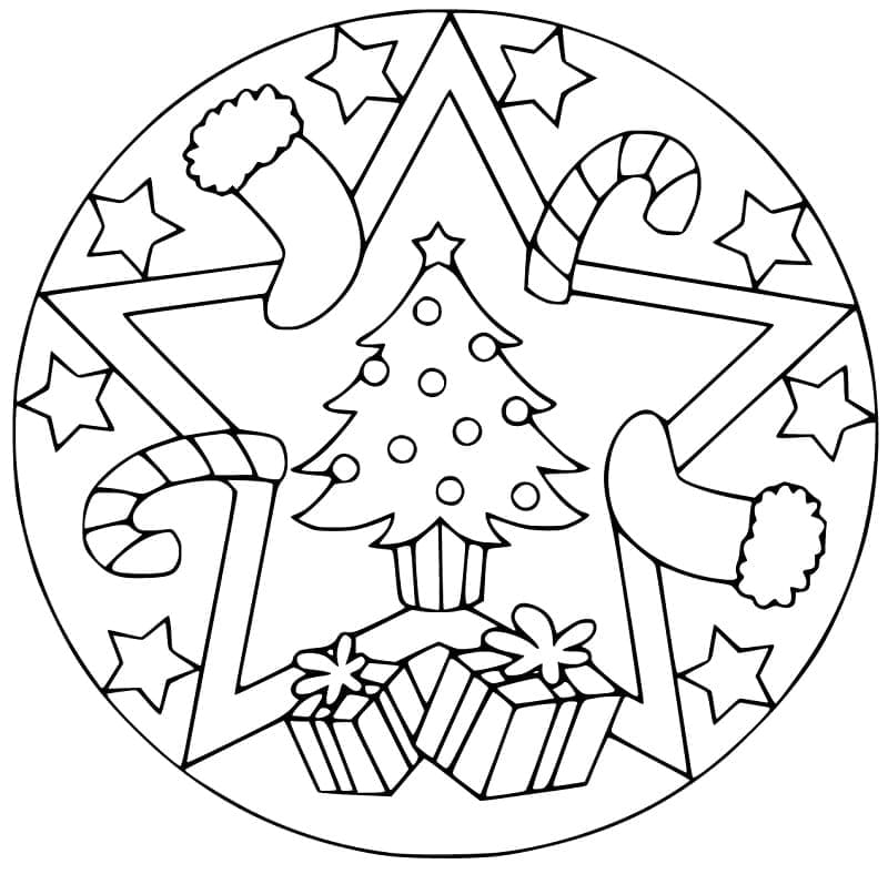 Mandala pour Noël coloring page