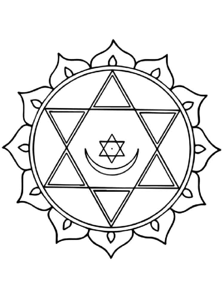 Mandala Simple avec Soleil et Lune coloring page