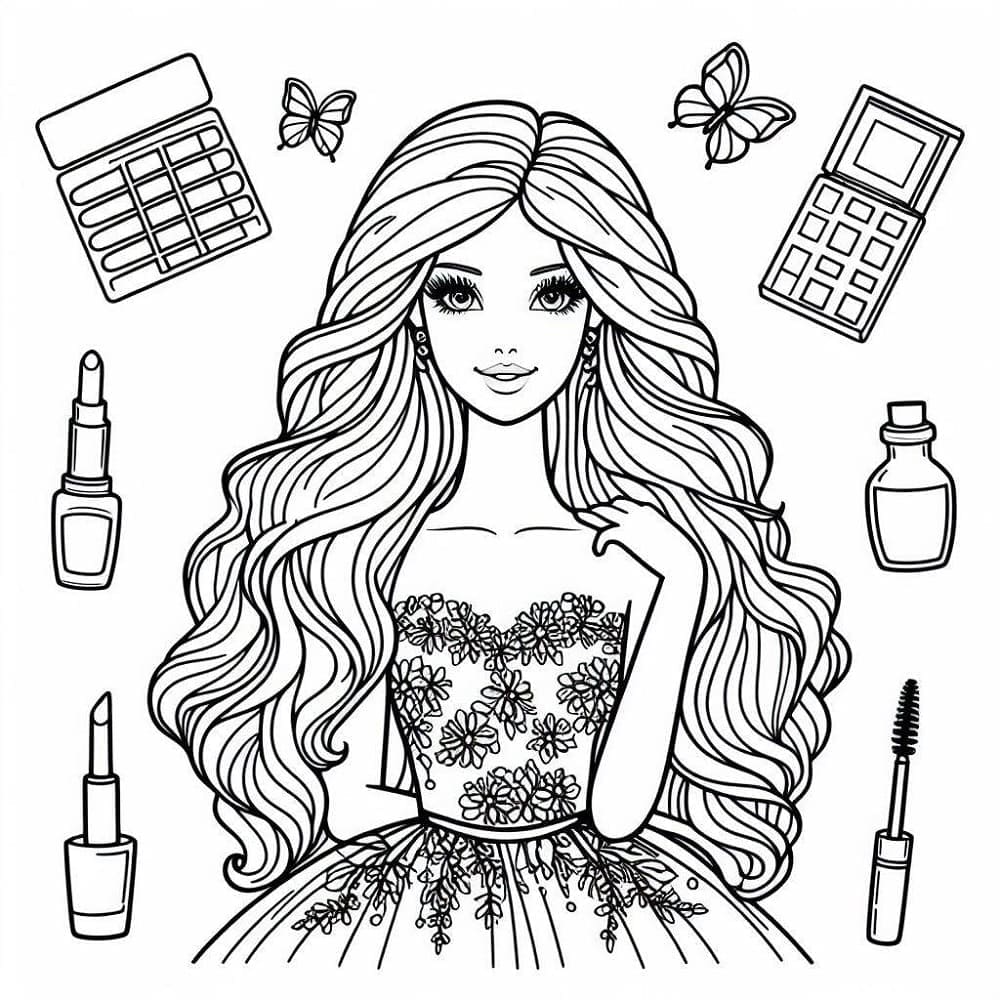 Maquillage Barbie coloring page