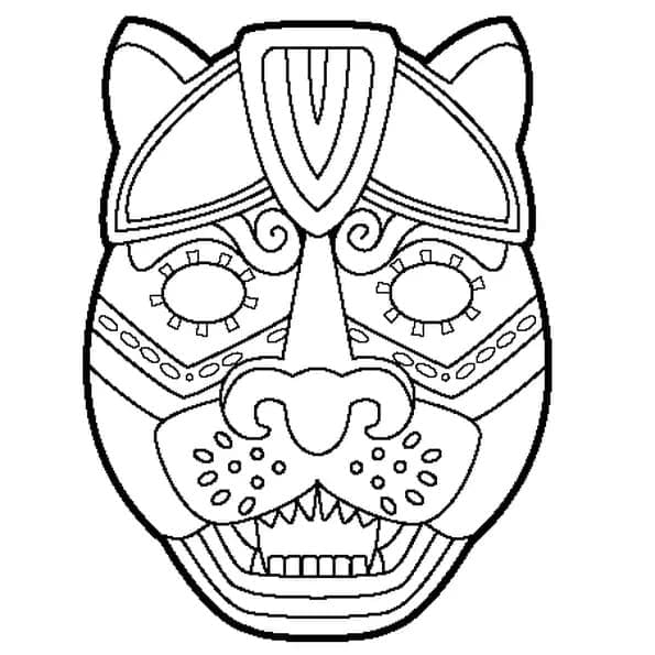 Masque de Jaguar coloring page