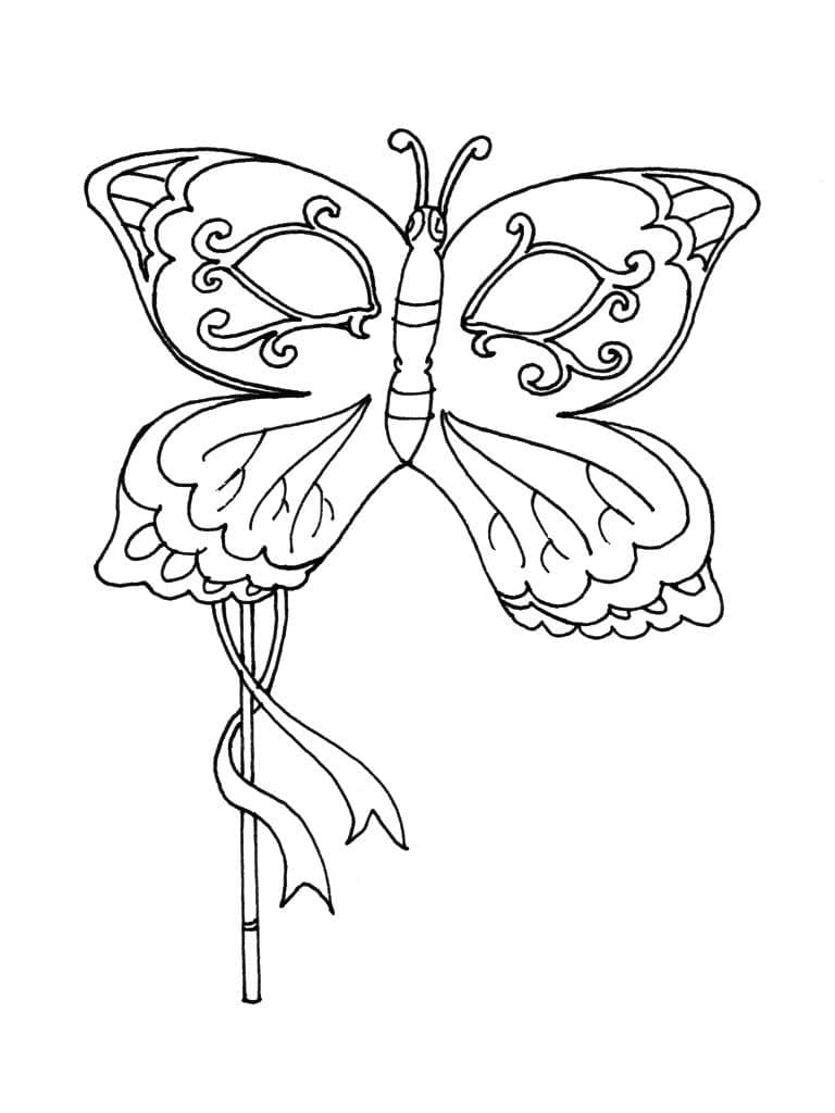 Masque en Forme de Papillon coloring page