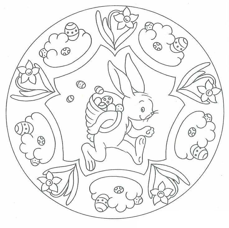 Merveilleux Mandala de Pâques coloring page