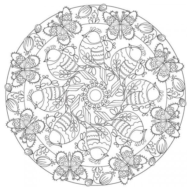 Merveilleux Mandala de Printemps coloring page