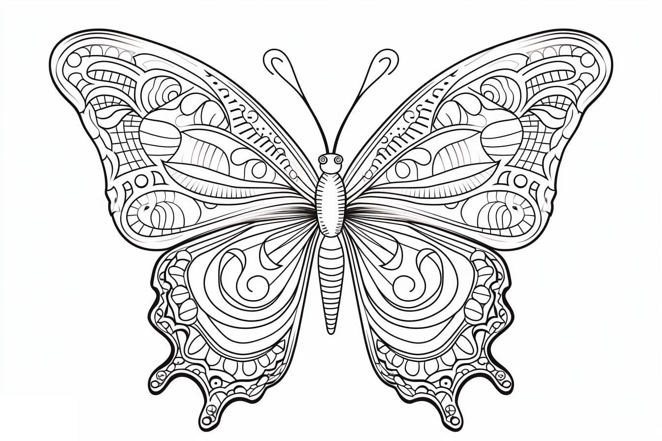 Merveilleux Papillon coloring page