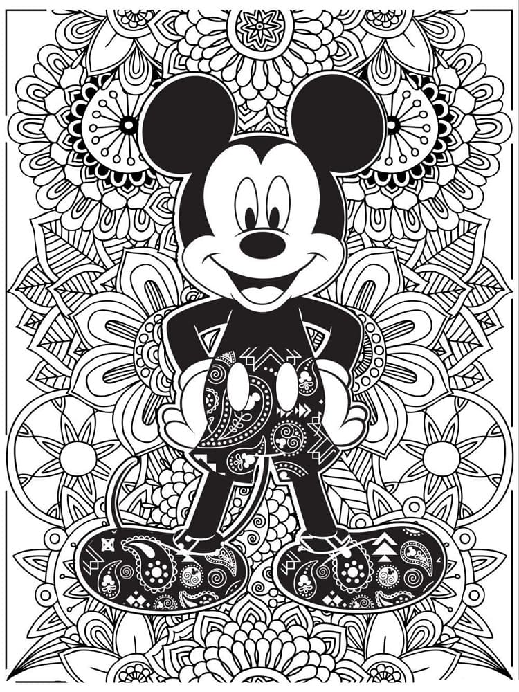 Coloriage Mickey Mouse Mandala Disney