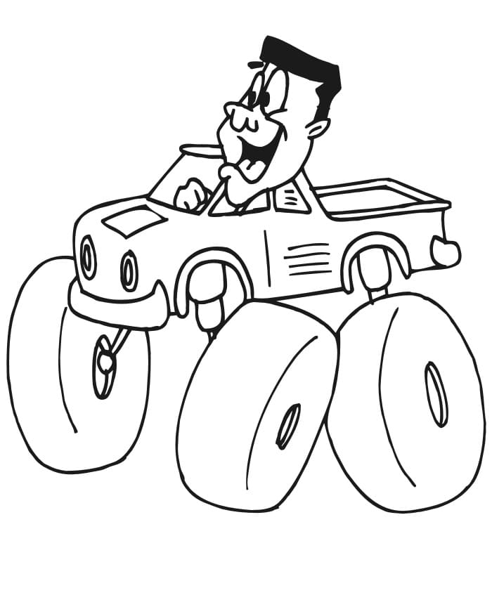 Monster Truck Drôle coloring page