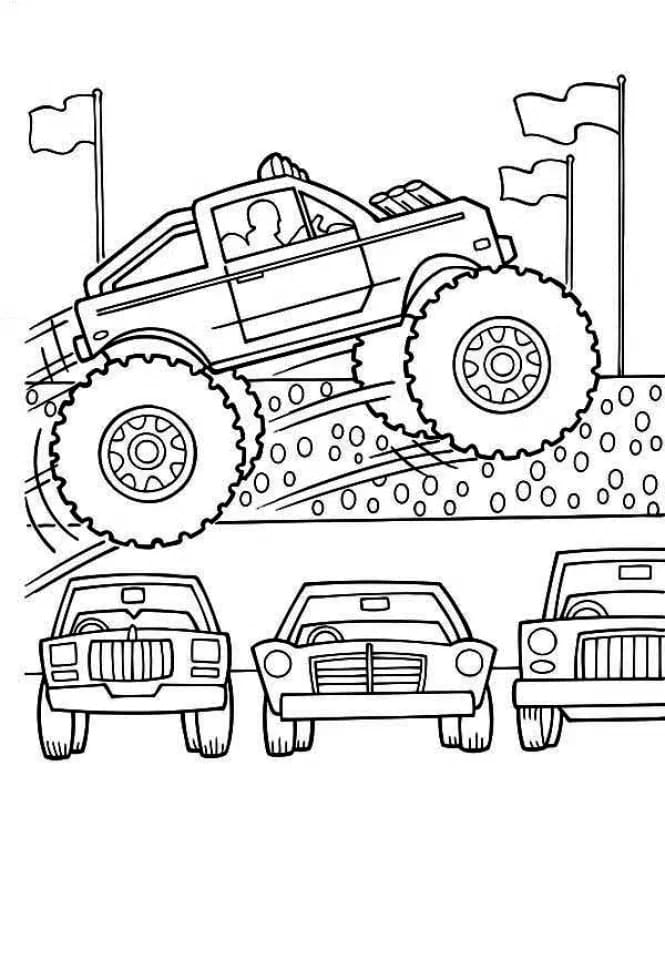 Monster Truck Sautant coloring page