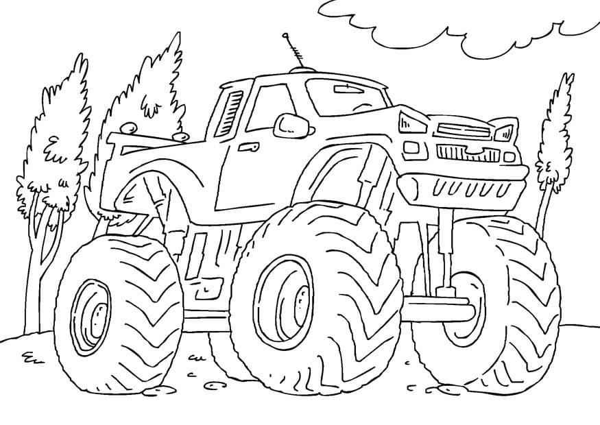 Monster Truck sur la Route coloring page