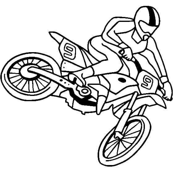 Moto Cross 3 coloring page