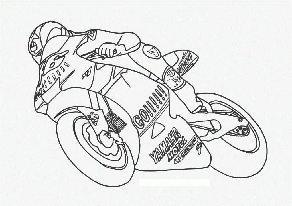 Moto de Course coloring page