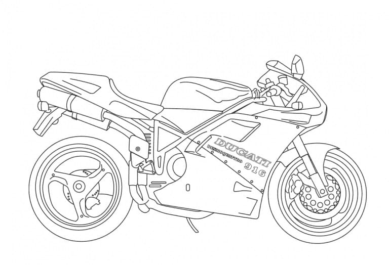 Moto Ducati coloring page