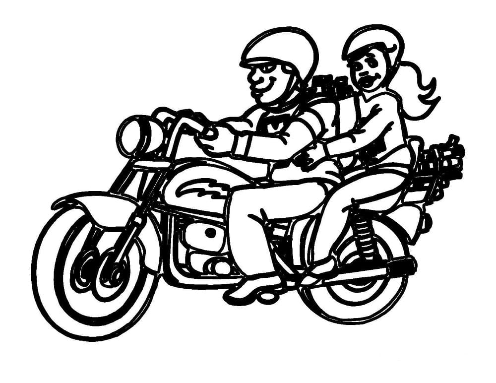 Motocyclette coloring page