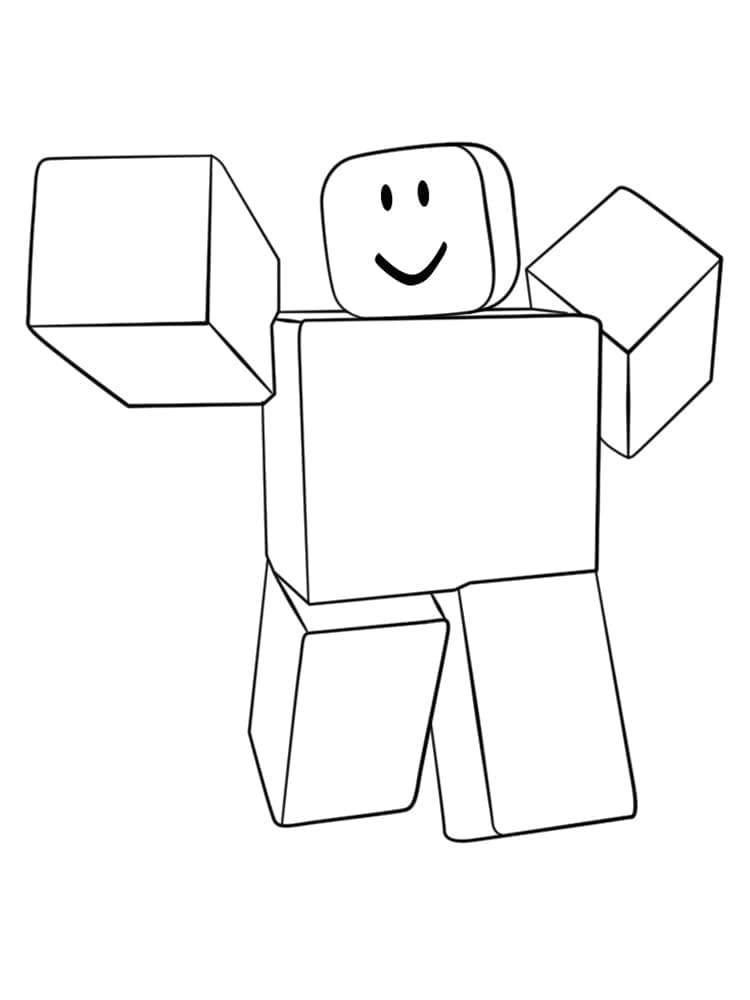 Noob de Roblox coloring page