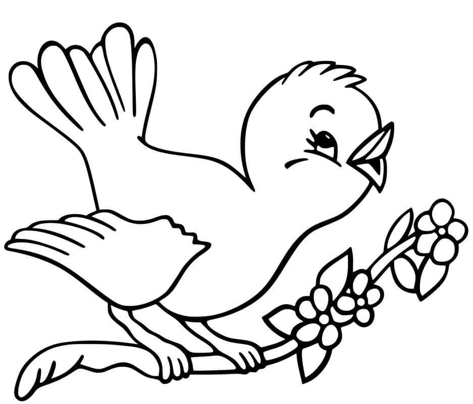 Oiseau Heureux coloring page
