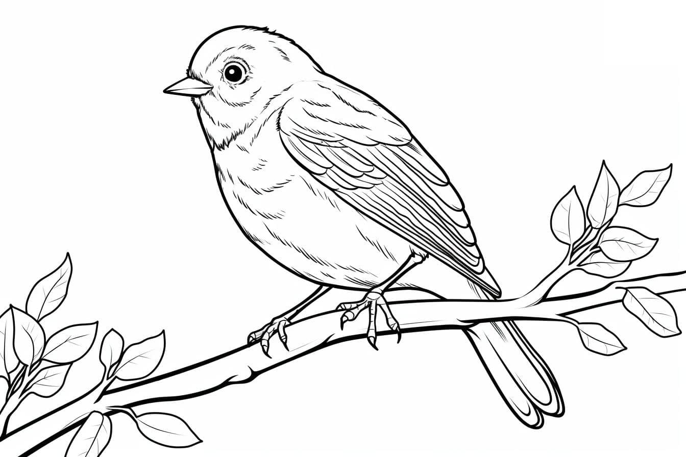 Oiseau réaliste coloring page