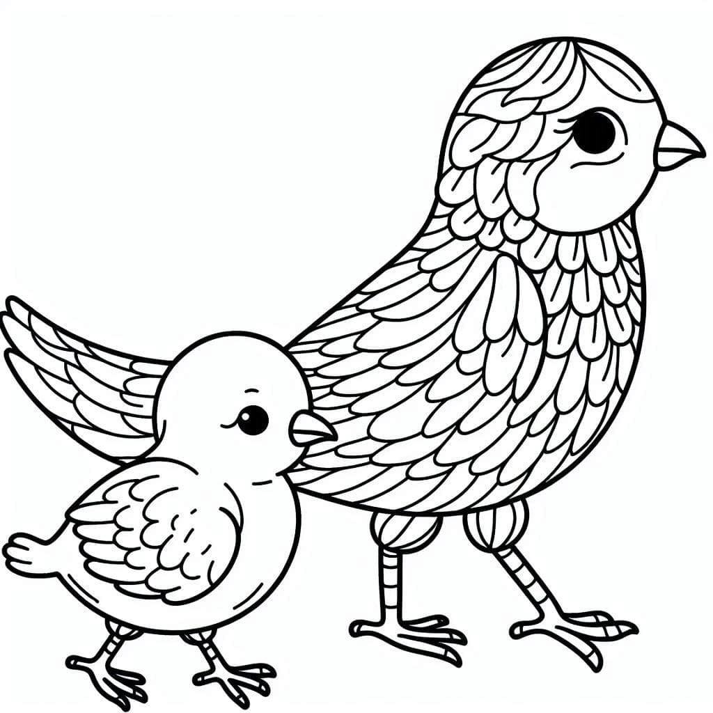 Oiseaux mignons coloring page