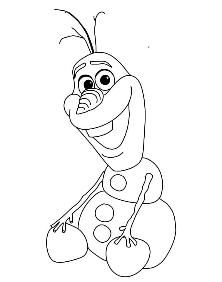 Coloriage Olaf Assis