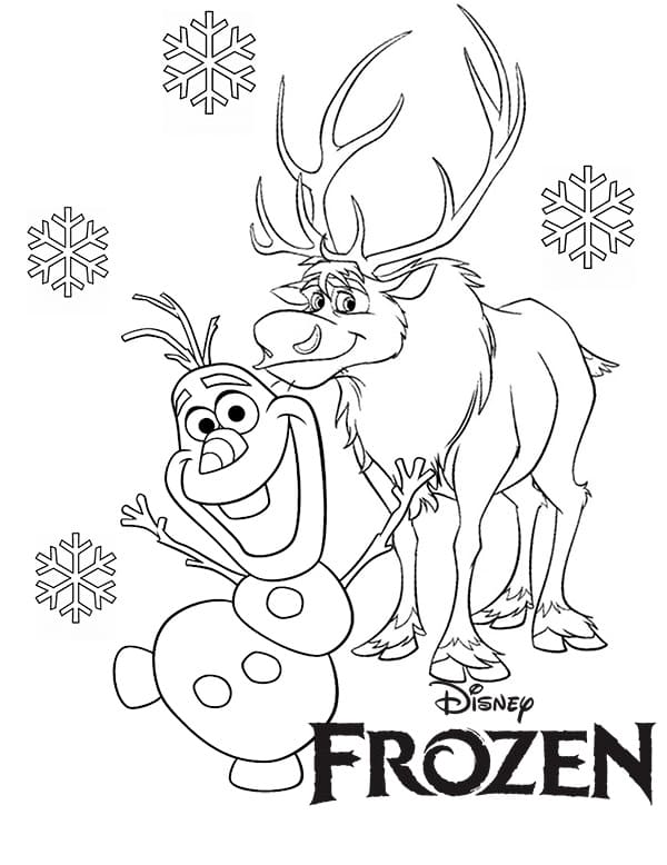 Olaf et Sven coloring page