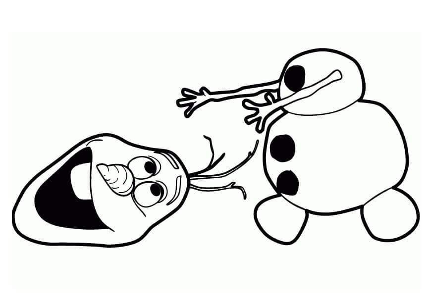 Olaf et Tête coloring page