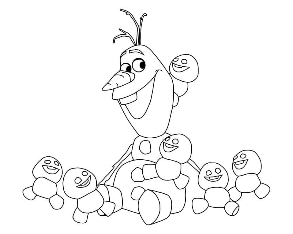 Coloriage Olaf Souriant