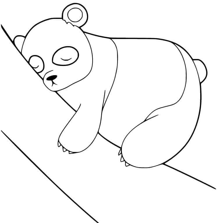 Panda Endormi coloring page