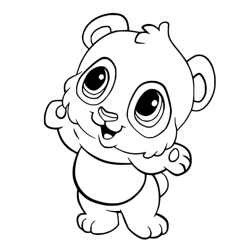 Panda Souriant coloring page
