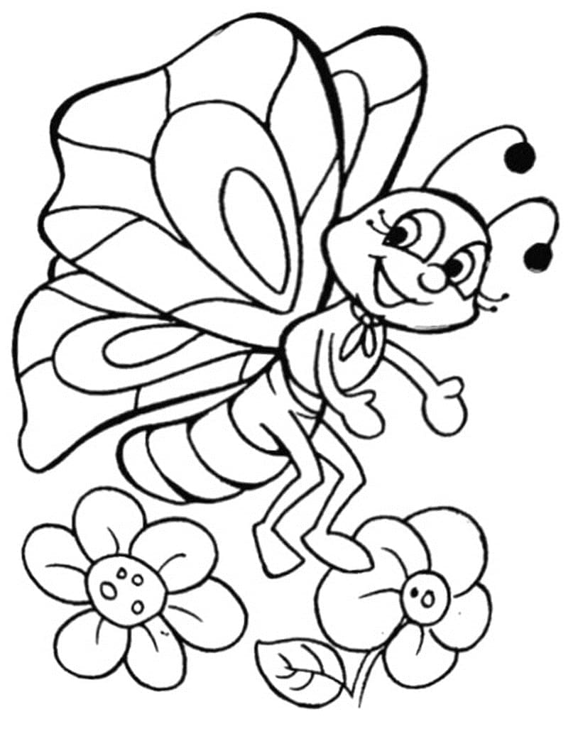 Papillon Animé coloring page