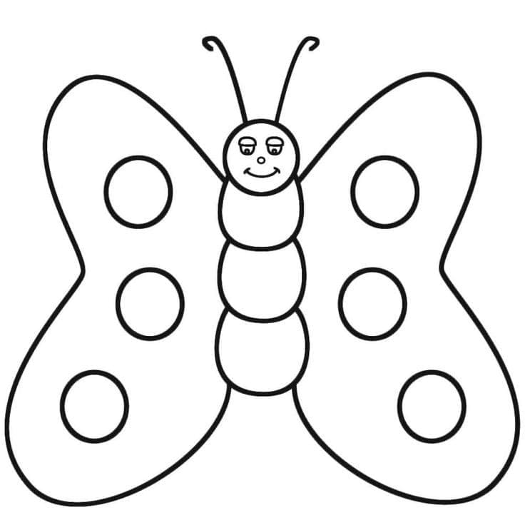 Papillon de Dessin Animé coloring page
