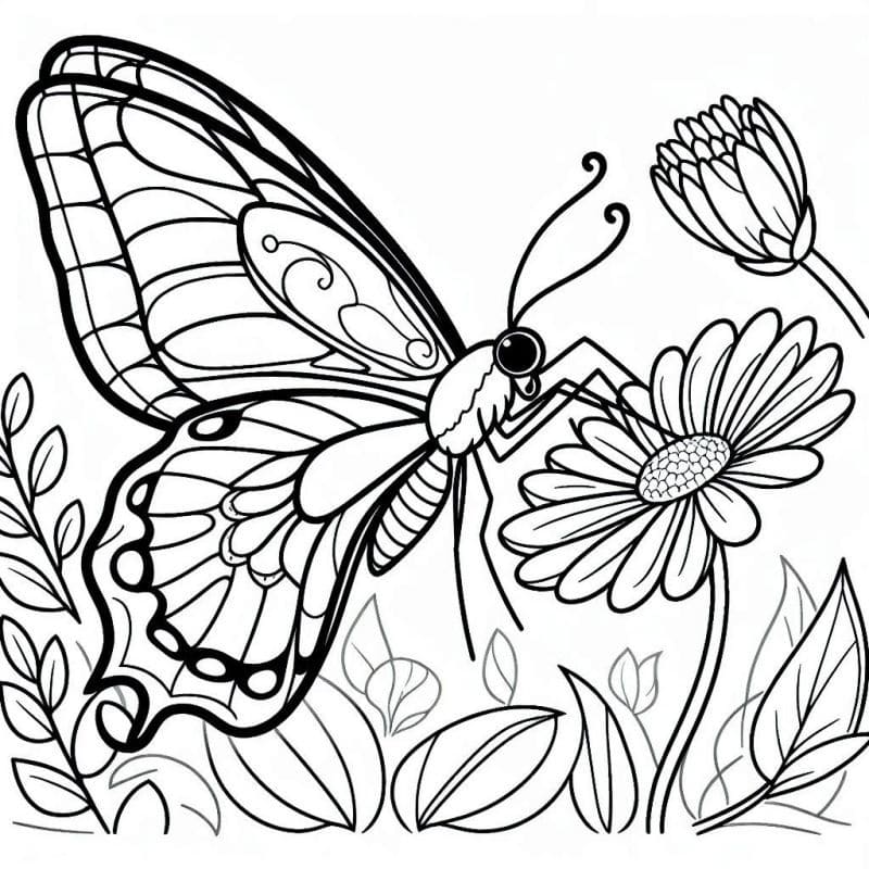 Papillon parfait coloring page