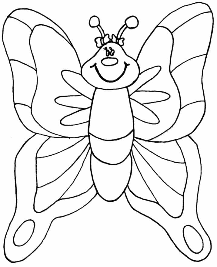Papillon Sourit coloring page